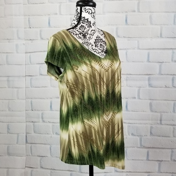 Dressbarn women's sz m geo print top - Picture 4 of 8